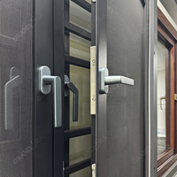Ventana de Balcón con Aislamiento Térmico de Estilo Moderno, Ventana Abatible de Aluminio Antirrobo con Mosquitera