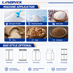Machine d'emballage automatique pour noix, cacahuètes, maïs soufflé, haricots, sucre blanc, snacks soufflés, détergent en poudre et lessive en poudre - Product Image 3