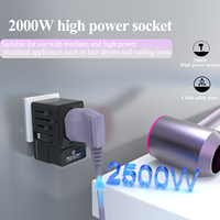 Adaptateur de voyage Foxcan 100 Watt, chargeur GaN super rapide, adaptateur de voyage universel international avec USB pour la charge d'ordinateurs portables