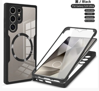 Coque de téléphone magnétique avant et arrière à protection complète à 360 degrés pour Samsung Galaxy A56 Coques arrière A55 S25 Ultra iPhone 16 Pro Max S24