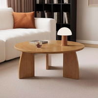 Table basse moderne Rosegia à double niveau avec panneaux latéraux incurvés en forme de D, rangement pliable, pour salon, appartement, studio, 3 ans de garantie