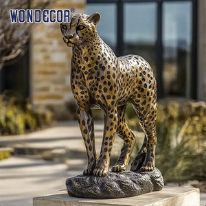 Statue in Bronzo a Grandezza Naturale per Decorazione Giardino Esterno e Statue di Giaguaro in Bronzo - Product Image 4
