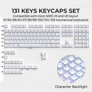 XVX Keycaps Blanc 131 touches Clavier mécanique Imprimé sur le côté Profil OEM PBT Double-Shot <span class=keywords><strong>Keycap</strong></span> Fit Most <span class=keywords><strong>ANSI</strong></span> PC - Product Image 2