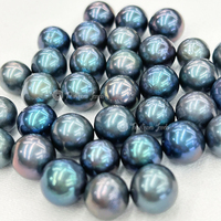 AAA Perles d'Eau Douce Naturelles Edison 8mm 9mm 10mm Couleurs Paon Noir Bleu Vert, Perles Libres pour Bijoux