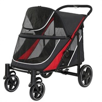 Poussette pliable légère à 4 roues pour chiens et chats, avec panier en maille, chariot de transport manuel pour extérieur – Toutes saisons