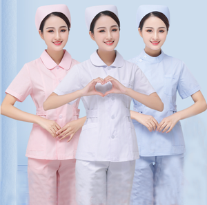 Infirmières vêtements fendus tenues femmes à manches longues deux pièces bleu col rond manches courtes mince salopette <span class=keywords><strong>dentaire</strong></span> - Product Image 1