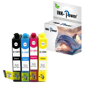 Cartouche d'encre jet d'encre couleur compatible premium INK-POWER T1291 T1292 T1293 T1294 T 1291 pour imprimante Epson STYLUS <span class=keywords><strong>Sx435w</strong></span> Sx525wd - Product Image 1