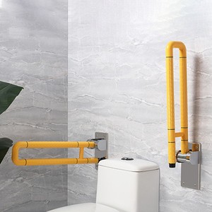 Barres d'appui pliantes en acier inoxydable Kaku, capacité de charge 200 kg, pour la sécurité dans la salle de bain, traitement antidérapant de la surface - Product Image 1