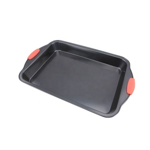 Moule à brownies et à gâteaux rectangulaire en acier au carbone antiadhésif et non toxique avec poignée en silicone, compatible lave-vaisselle, écologique - Product Image 4