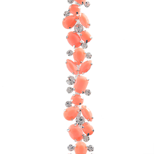 Elegante laranja Sparkles strass latão correia de corrente ecológica para mulheres - Product Image 2