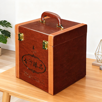 Boîte d'emballage personnalisée Boîte cadeau en cuir à couvercle rabattable avec poignée Boîte d'emballage à pression avec logo