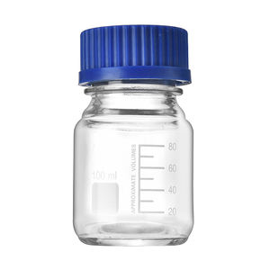 Laboratório Uso Descartáveis Vidraria Media Garrafa Boro3.3 com Plástico Azul Parafuso Tampa Reagente Garrafa - Product Image 2