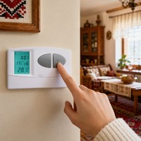 Termostato Electrónico con Cable, Duradero, Seguro y Flexible, Estilo Moderno de Mediados de Siglo, para Control de Calefacción en Hoteles, Hogares y Oficinas, Material PC+ABS, Gas