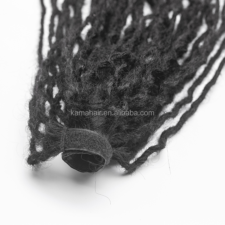 [KAMA Dreads] Human Hair Crochet Locs Extensions 16" Wrap Around Dreadlock Ponytail with Magic Paste Detail Section 4