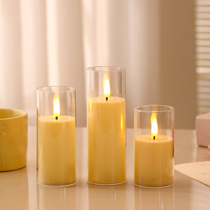 Velas <span class=keywords><strong>LED</strong></span> Decorativas para el Hogar, Velas de Plástico con Luz <span class=keywords><strong>LED</strong></span> para Pascua, Navidad, Bodas, Velas de Pilar Luminosas sin Llama - Product Image 2