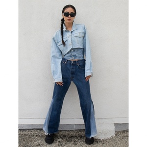 Pantalon évasé vintage en jean déchiré pour femme, style streetwear, de marque de créateur - Product Image 6