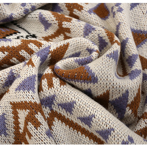 Bán Buôn Tùy Chỉnh Hình Học Sofa Bìa Trang Trí Nội Thất Bohemia Boho Ấn Độ Dân Tộc Phong Cách Ném Chăn Với Bóng Tua - Product Image 6