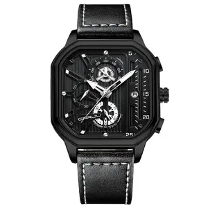 China OEM Wrist Watch Supplier CRRJU 2302 Men Analog Quartz Wristwatch Elegance Watches Leather Relojes Hombre