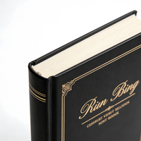 Carnets de notes à couverture rigide avec estampage doré pour fournisseurs scolaires, carnets de notes personnalisés noirs, agendas