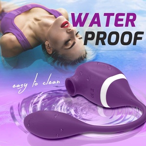 Hochwertige 2 in 1 leistungs starke Clit Sucker Clitoris Stimulator Vibrierende Liebe Eier kugel Intim saugen Dildo Vibrator - Product Image 4