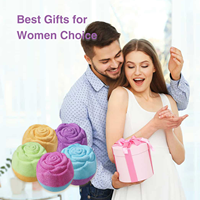 Bombes de bain à la rose aux huiles essentielles faites à la main, hydratantes pour peaux sèches, bombes de bain moussantes relaxantes pour spa, idée cadeau pour hommes et femmes