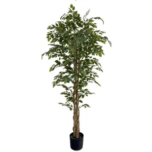 Decorative Indoor Green Simulation Fake Banyan Giant Artificial Ficus/ Banyan/ Fiddle/ Benjamin Decoration Plant Tree