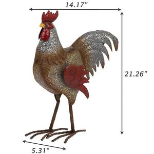 Patung Ayam Jantan logam dekorasi halaman, patung buatan tangan, taman ayam jantan matahari untuk teras luar ruangan - Product Image 2