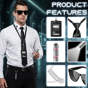 Disfraz de <span class=keywords><strong>Agente</strong></span> Secreto SOLPOP para Fiestas, Accesorios de Servicio Secreto, Disfraz de Espía Negro para Halloween, para Hombres y Mujeres - Product Image 3