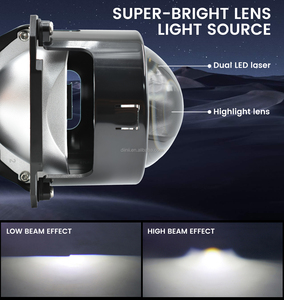 Lampe de projecteur Bi-LED 100W 10000lm Blanc 6000K Faisceau haut/bas IP68 Étanche Mini phares H4 Ventilateur de refroidissement Lumière laser Lentille LED - Product Image 6