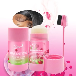 Nouvelle marque privée Vente en gros Perruque forte tenue parfumée Flora Contrôle des bords Frisottis Baume pour cheveux <span class=keywords><strong>rose</strong></span> Bâton de cire - Product Image 1