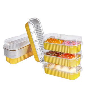200ml 4oz Color Coated Aluminum <b>Foil</b> Loaf Pan With Dome Plastic Lid Disposable Colored Aluminum <b>Foil</b> Baking <b>Container</b> - Product Image 1