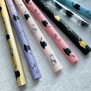 Offre Spéciale étudiant remise des diplômes saison papier d'emballage <span class=keywords><strong>fleuriste</strong></span> fournitures florales étanche graduation <span class=keywords><strong>cap</strong></span> style - Product Image 2
