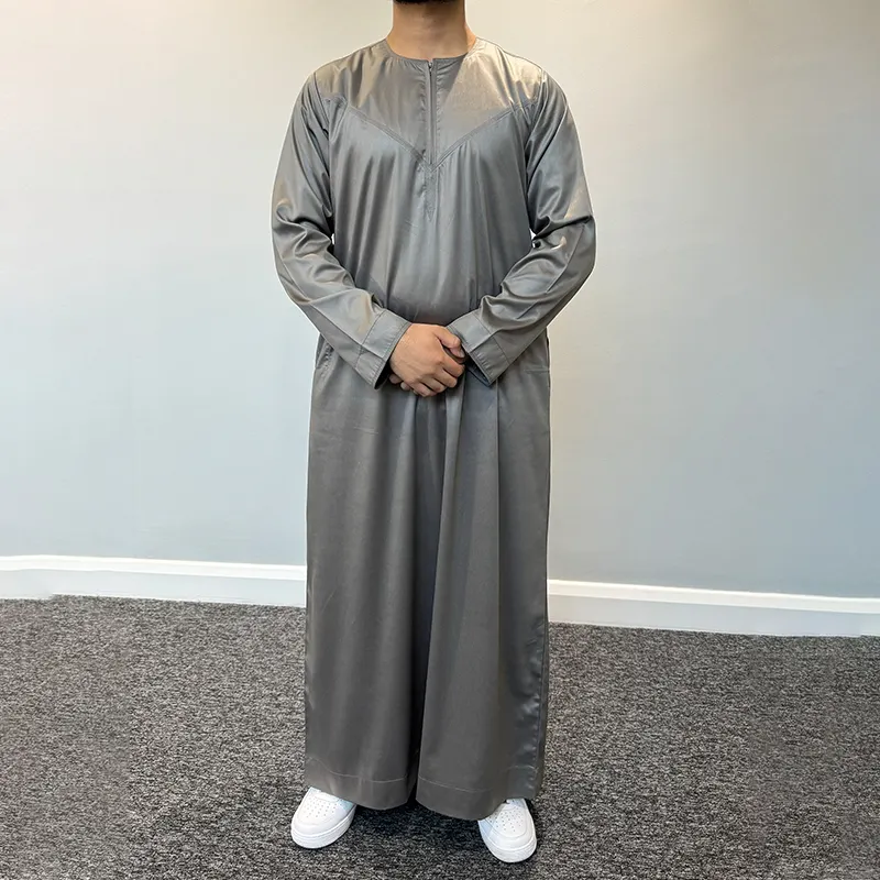 Desain baru thobe jubah muslim pria jubah islam saudi thobe muslim jubba Arab abaya dubai thobes untuk pria islam