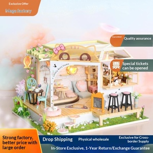 Casa <span class=keywords><strong>de</strong></span> <span class=keywords><strong>Madera</strong></span> DIY <span class=keywords><strong>para</strong></span> Gatos, Cafetería, Jardín, Modelo <span class=keywords><strong>de</strong></span> Casa Pequeña Hecha a Mano, Regalo Creativo <span class=keywords><strong>de</strong></span> Ensamblaje <span class=keywords><strong>para</strong></span> Niñas - Product Image 2