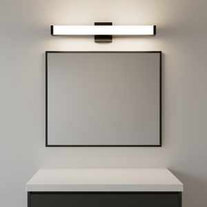 Modern Black Iron Bathroom <b>Vanity</b> Light 25 Inch <b>LED</b> Cool White 6000K Surface Mounted <b>Mirror</b> Lamp D0100XU442Y - Product Image 2
