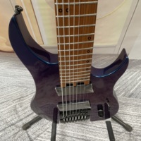 Chameleon Blue Carbonized Maple Headless 8-String Electric Guitar Glossy Finish 22 Fret Professional Performance Free Shipping
