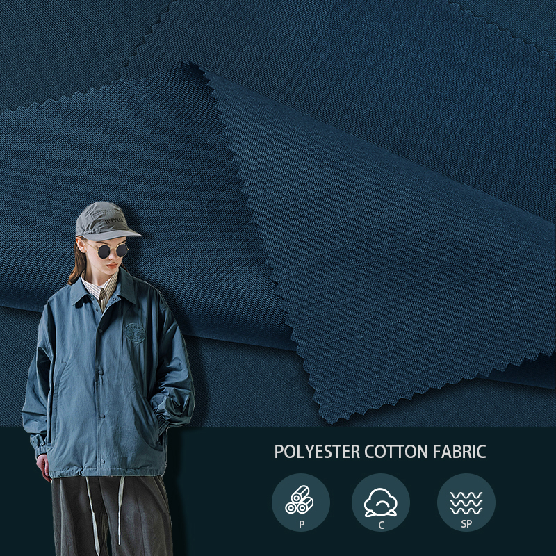 Popular Polyester Cotton Mix Fabric Free Sample Polyester Cotton Twill Recycle Fabric for Garment Dyed Cotton Fabric