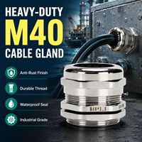 Presse-étoupe en laiton M40 étanche IP68, connecteur de câble nickelé pour câble électrique de 22-30 mm, presse-étoupe en laiton M40