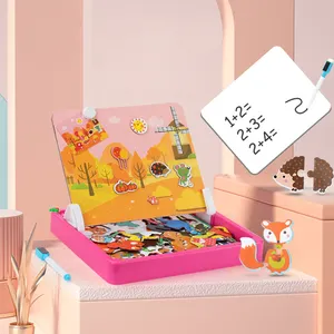 HOYE CRAFT New Baby Magnetisches Zeichenbrett Tier Cartoon Puzzle Blocks Spielzeug für Kinder