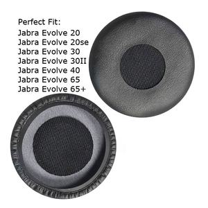 Para Jabra <span class=keywords><strong>Evolve</strong></span> 20 20se 30 30II 40 <span class=keywords><strong>65</strong></span> <span class=keywords><strong>65</strong></span> + Fundas de almohadillas para auriculares de oficina almohadillas de cuero proteico - Product Image 1