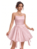 Gaun Pengantin Satin Model Ball Gown Rok Bubble Gaun Putih Korset Gaun Pengantin Custom Gaun Pengantin Satin Ivory