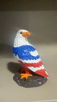 Lámpara de Mesa Patriótica con Forma de Águila Americana, Lámpara Nocturna de Resina Roja y Azul, Lámpara de Escritorio con Forma de Animal para Oficina, Decoración del Hogar, Regalo