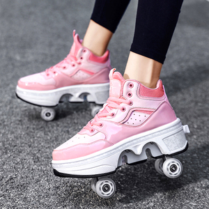 Chaussures à roulettes rétractables à <span class=keywords><strong>4</strong></span> <span class=keywords><strong>roues</strong></span> ZHOYA avec éclairage LED pour enfants et adultes - Product Image 6