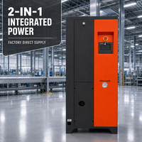 Kulkas Vertikal Tipe 2 in 1 Kompresor Udara Sekrup 7.5kw 10hp PM VSD Tangki 300L Hemat Energi untuk Penggunaan Bengkel Perhiasan