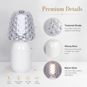 French Luxury Candy Style Rechargeable Control <b>Touch</b> Table Lamp Portable <b>LED</b> Night <b>Light</b> Bedside Lamp for Bedroom Hotel OEM ODM - Product Image 3