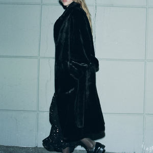 All'ingrosso giacca di alta qualità invernale calda di lusso con colletto bavero Button-Up lunga in pelliccia sintetica per le donne - Product Image 2