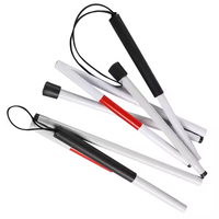 Bâton de marche portable à 4 plis en gros d'usine Design pliable pour les fournitures de thérapie de rééducation aveugle
