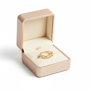 Bague Chaîne Maillons Empilable Classique Élégante et Fine en Or Massif 18K avec Diamant Naturel Véritable – Vente en Gros Populaire - Product Image 3