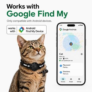 JNLIK ปลอกคอ GPS สำหรับแมวอัจฉริยะ IPX7 กันน้ำ ตัวติดตามบลูทูธ ติดตามแบบเรียลไทม์สำหรับการตรวจสอบสัตว์เลี้ยงแอนดรอยด์ - Product Image 2