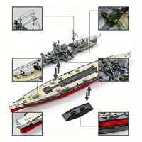 Modelo de Buque de Guerra Tirpitz de la Serie Militar, Bloques de Construcción DIY, Plástico ABS, Juguete Educativo de Construcción Militar, Unisex, para Mayores de 14 Años